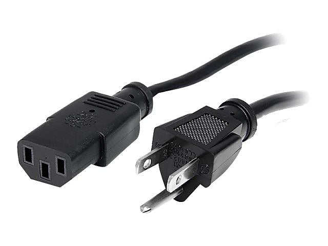 Startech® 15' NEMA5-15P To IEC 60320 C13 Standard Computer Power Cord, Black