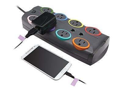 Kensington SmartSockets 8 Outlet Surge Protector, 8' Cord, 2490 Joules (K62690NA)