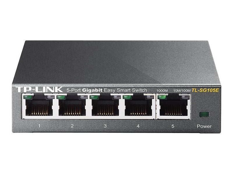 TP-LINK 5-Port Gigabit Easy Smart Switch, Black (TL-SG105E)
