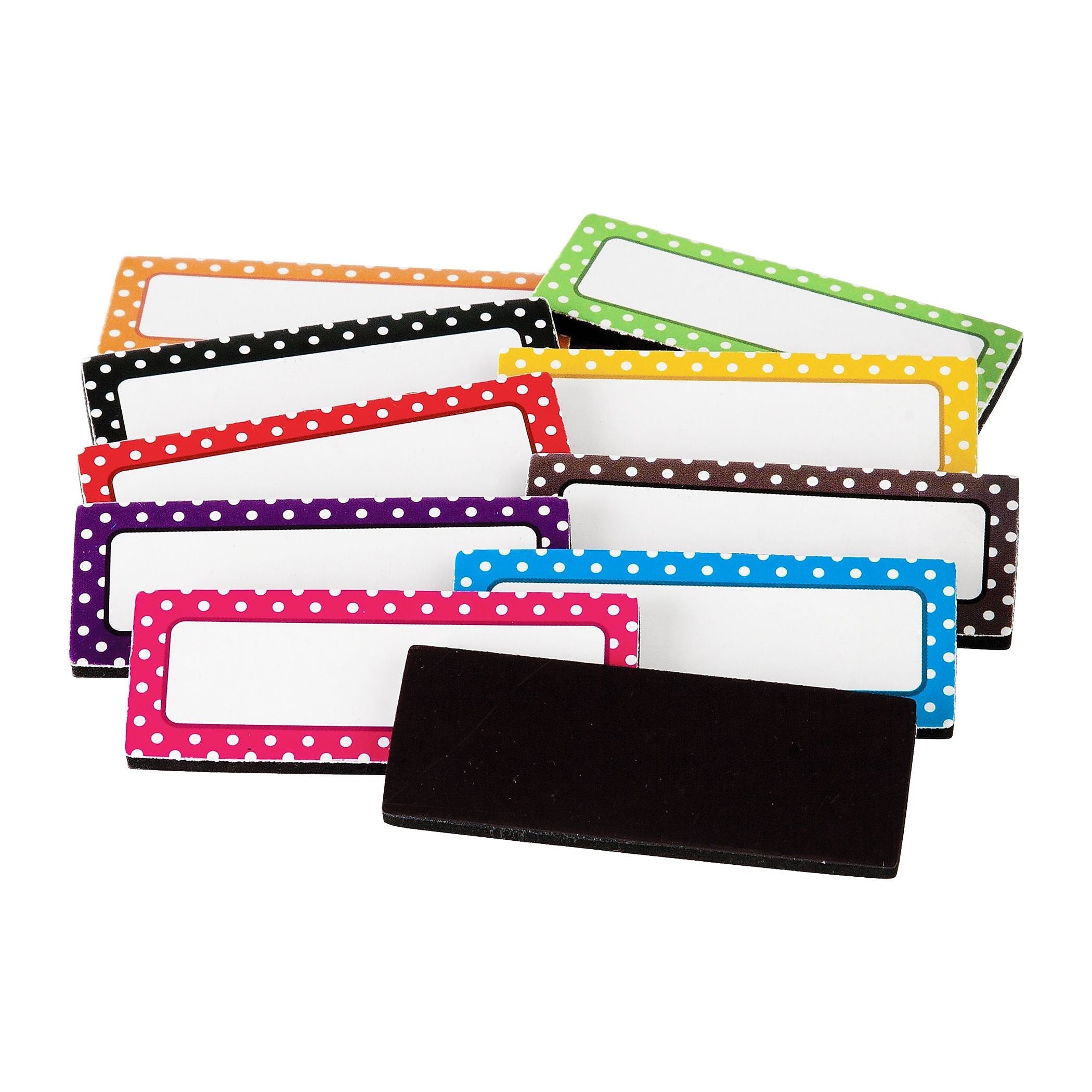 Teacher Created Resources Polka Dots Magnetic Label Set, 2 1/2" x 1", 30/Pack
