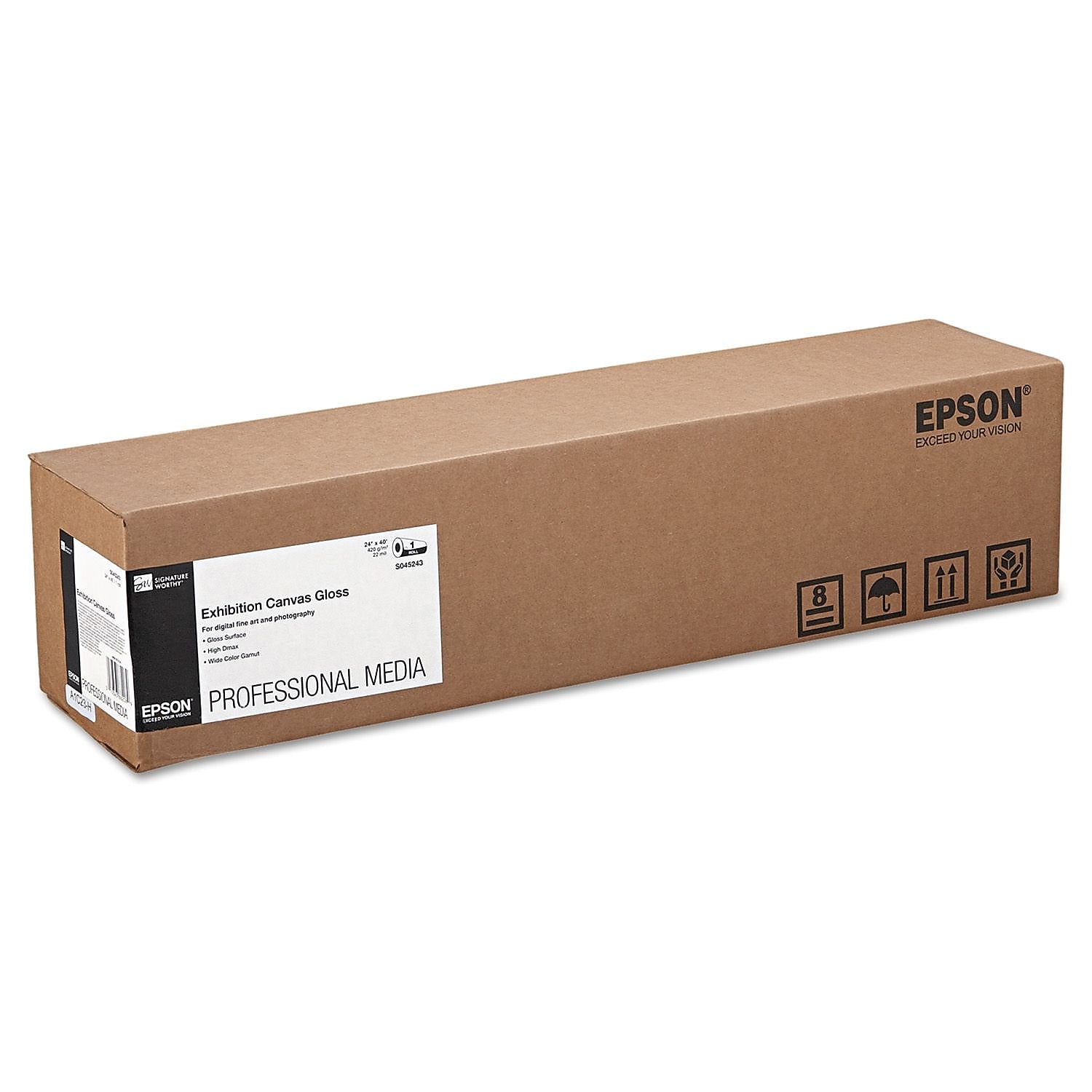 Epson® Exhibition Canvas, Gloss, 24" x 40 ft, White, 40/Roll (S045243)