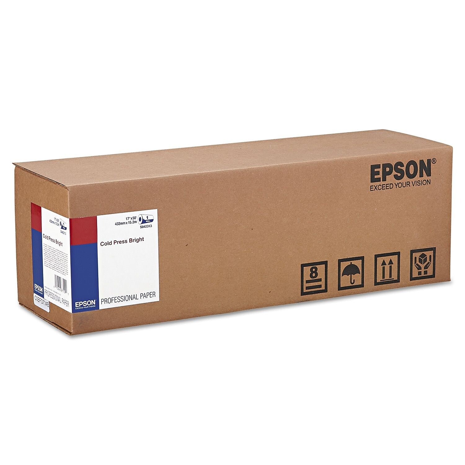 Epson Fine Art Cold Press Bright Wide Format Roll Paper, Textured Matte, 17" x 49' (C13S042313)