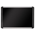 MasterVision Black Fabric Bulletin Board, Aluminum Frame, 24"H x 36"W