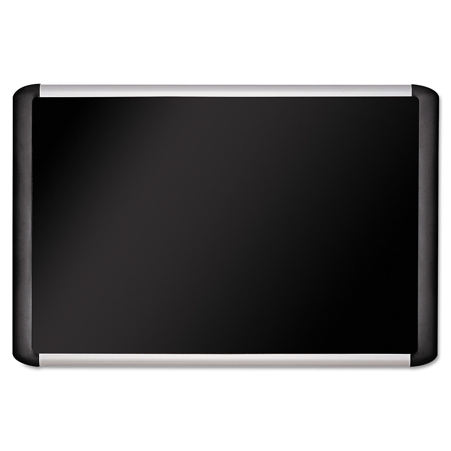 MasterVision Black Fabric Bulletin Board, Aluminum Frame, 24"H x 36"W