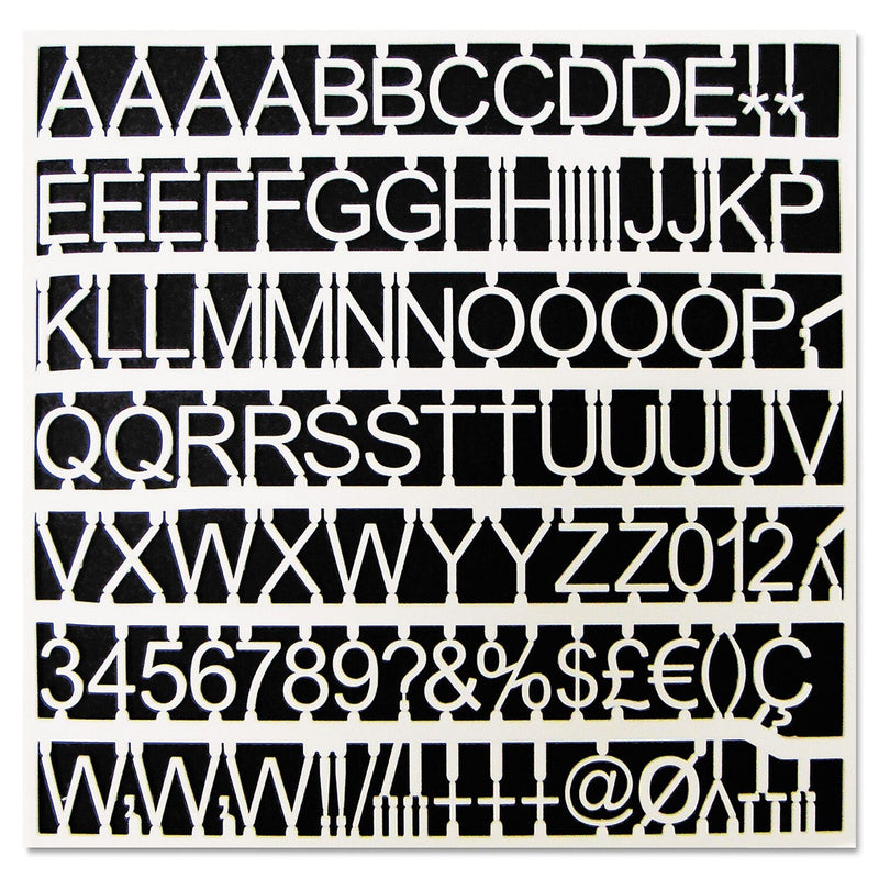 MasterVision Plastic Letters, Numbers & Symbols, White, 1", 270/Pack (BVCCAR1002)
