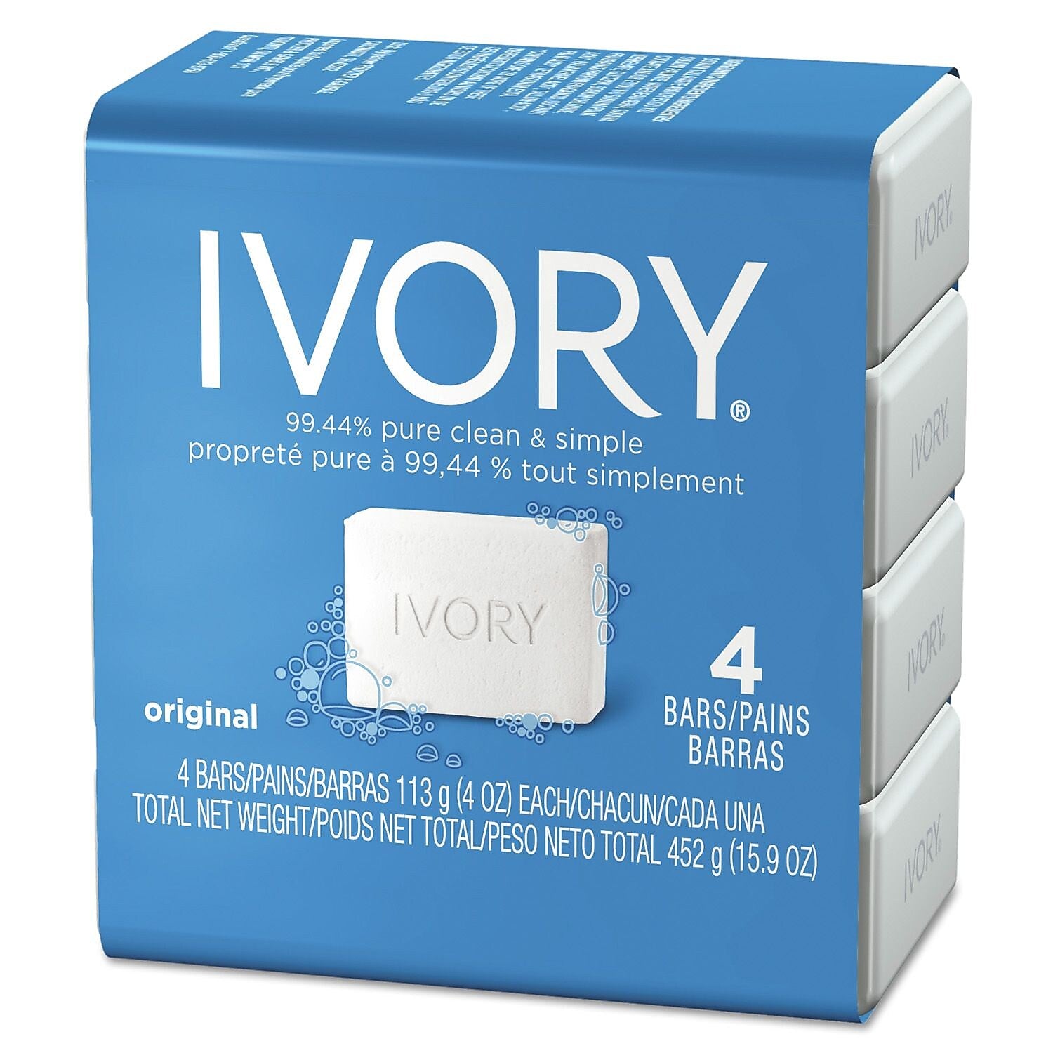 Ivory Bar Soap, Original Scent, 4oz., 72/Carton (PGC 82757)