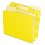 Pendaflex Two-Tone File Folder, 3 Tab, Letter Size, Yellow, 100/Box (PFX 152 1/3 YEL)