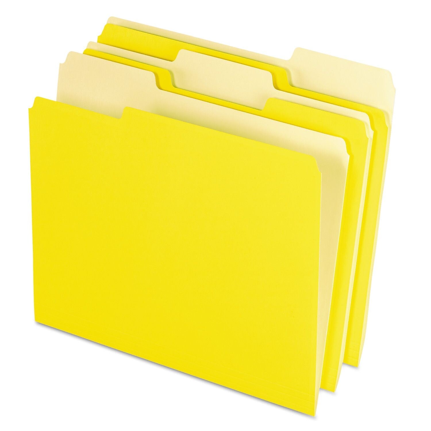 Pendaflex Two-Tone File Folder, 3 Tab, Letter Size, Yellow, 100/Box (PFX 152 1/3 YEL)