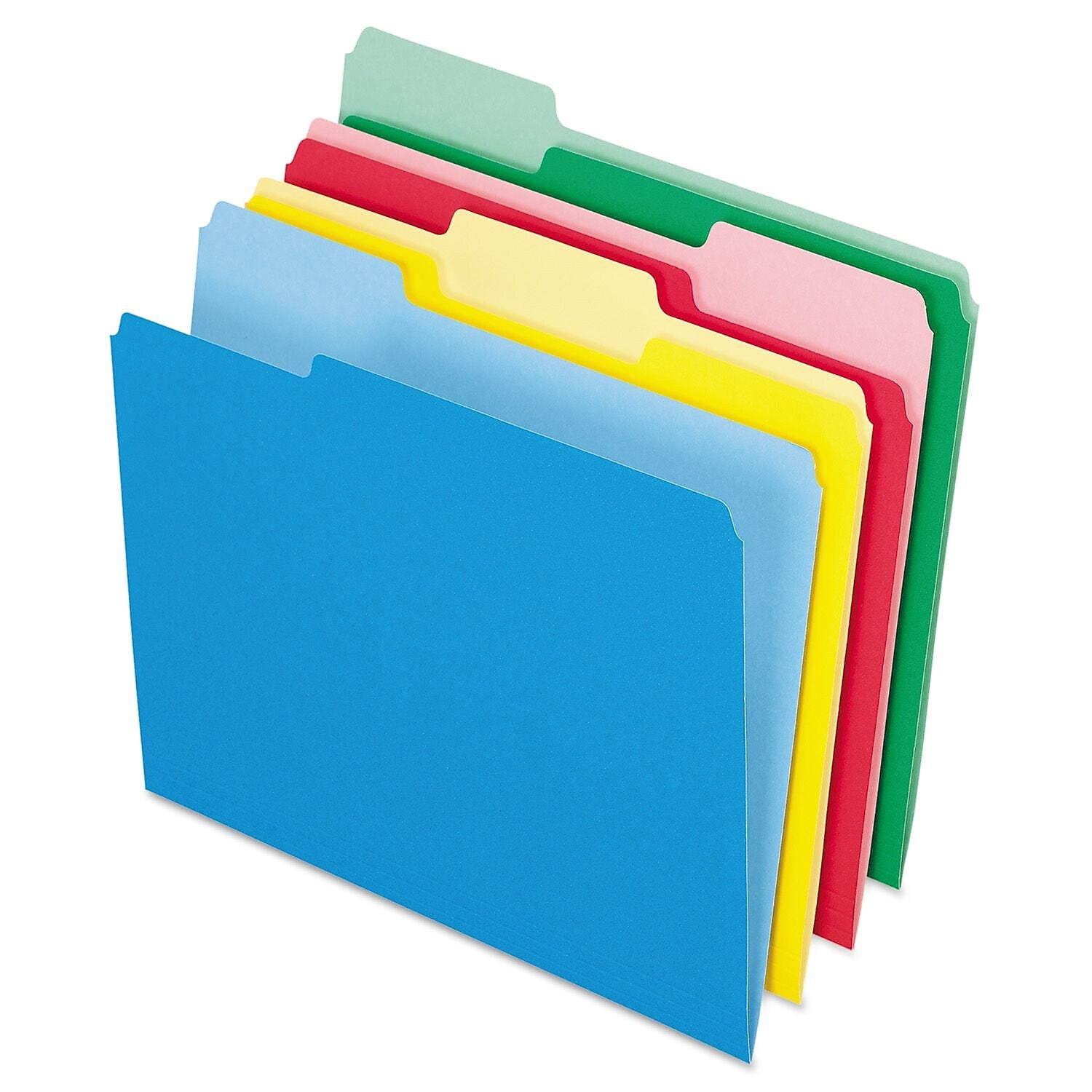 Pendaflex Two-Tone Recycled File Folder, 1/3-Cut Tab, Assorted, Letter Size, Assorted Colors, 24/Pack (82300)