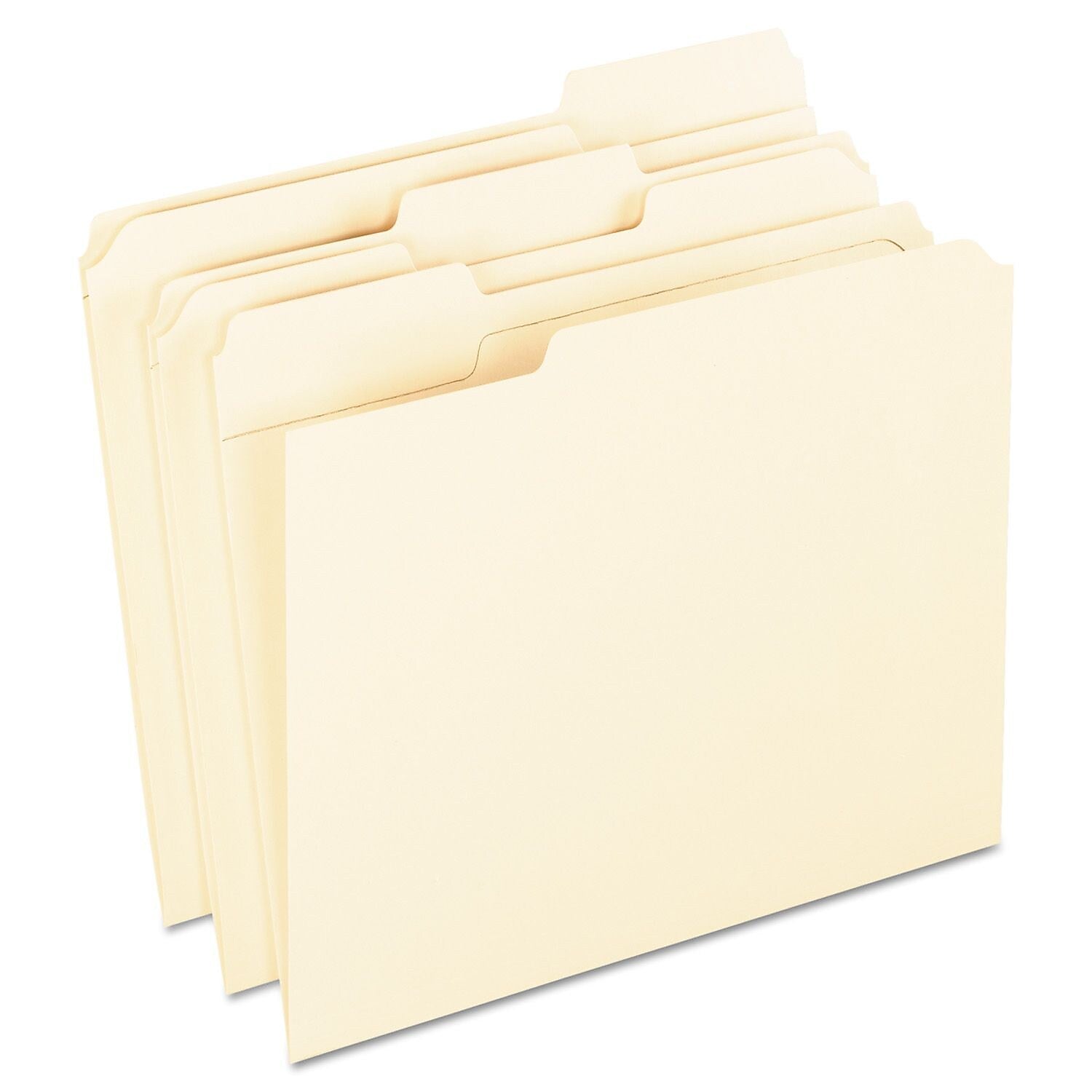 Pendaflex Recycled File Folder, 1/3-Cut Tab, Assorted, Letter Size, Manila, 100/Box (R752 1/3)