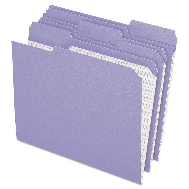 Pendaflex Two-Tone Recycled File Folder, 1/3-Cut Tab, Letter Size, Lavender, 100/Box (R152 1/3 LAV)