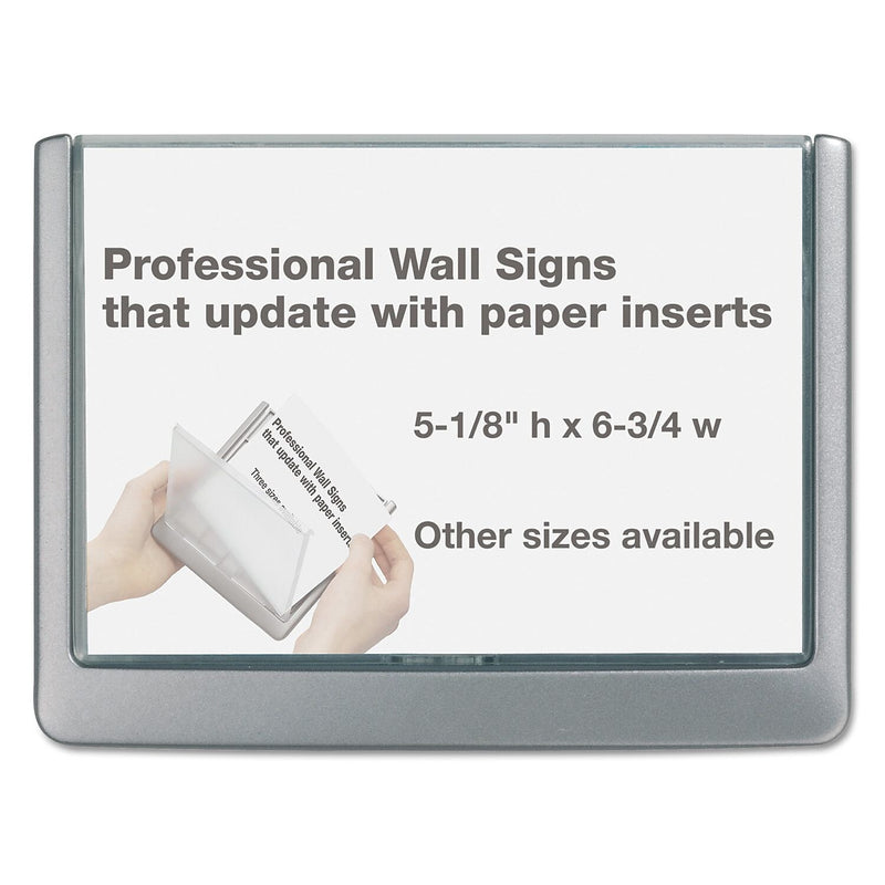Durable® Click Sign Holder For Interior Walls, 6 3/4" x 5 1/8", ABS Plastic, Graphite, Each (4977-23)