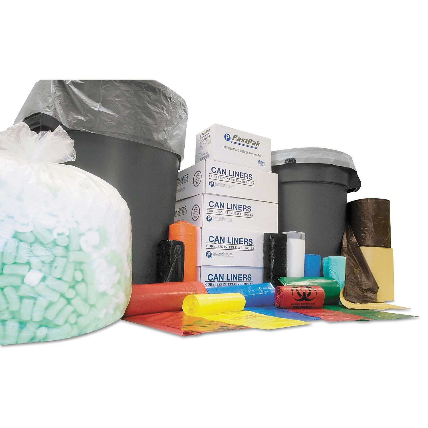 Inteplast Institutional Low-Density Can Liners Trash Bags, 0.35 mil Thickness, Black, 1000/Carton (IBS SL2424LTK)