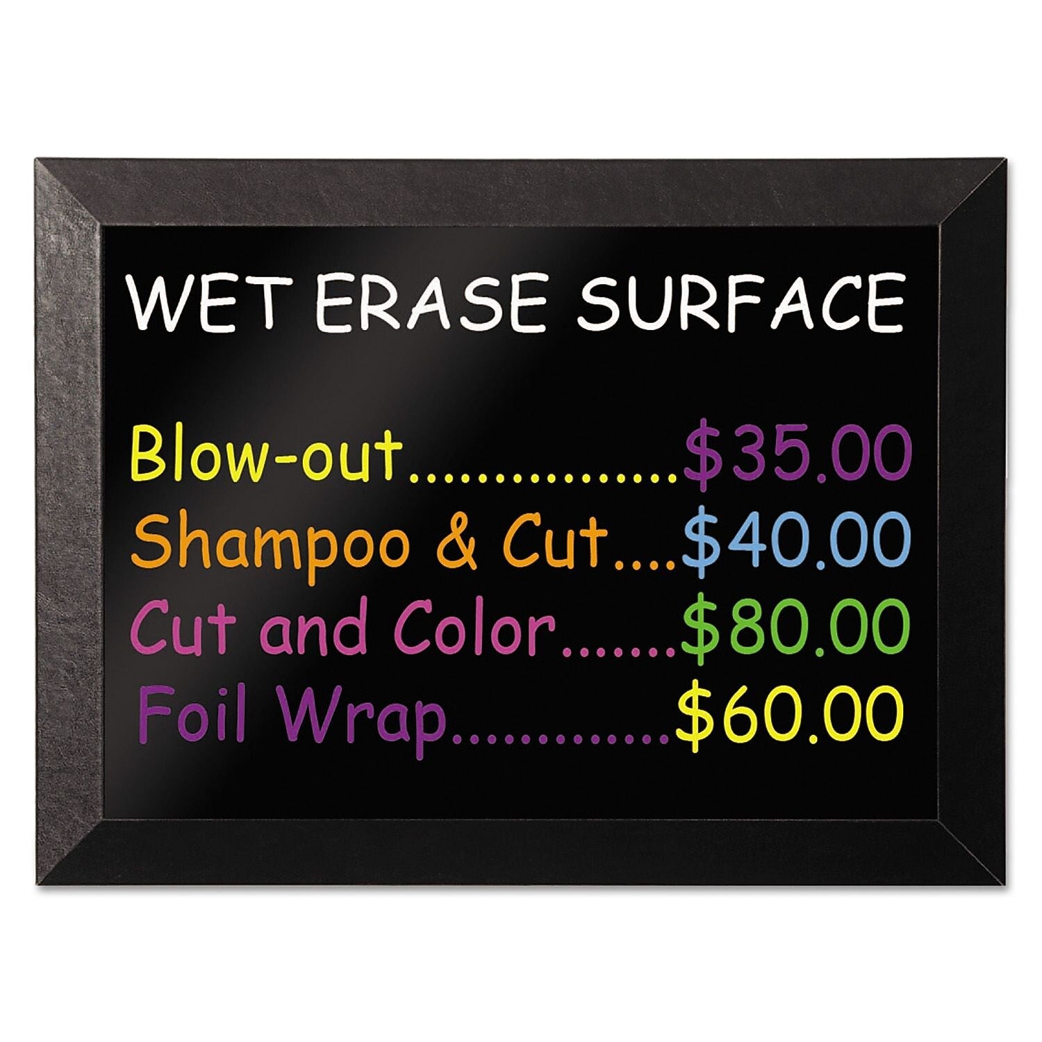 MasterVision® Kamashi Wet-Erase Board, Black, 24" X 36" X 3/4" (MM07151620)