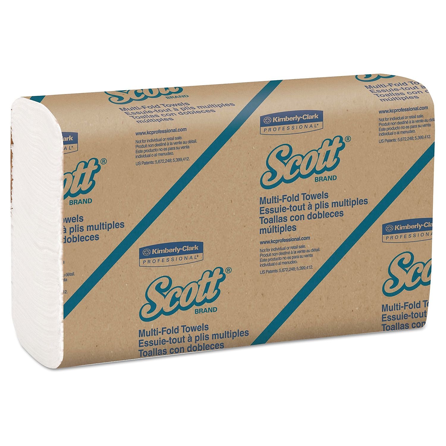 Scott® Folded Paper Towels, 1-Ply, Multi-Fold, White, 250/Roll, 3000/Carton (03650)