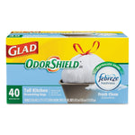 Glad 13 Gallon Scented Kitchen Trash Bag, 0.78 mil, White (CLO78361)