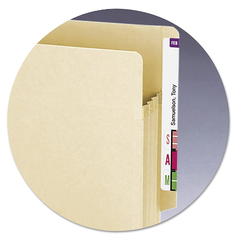 Smead Tuff Pocket 10% Recycled Reinforced File Pocket, 3 1/2" Expansion, Letter Size, Manila, 10/Box (SMD75150)