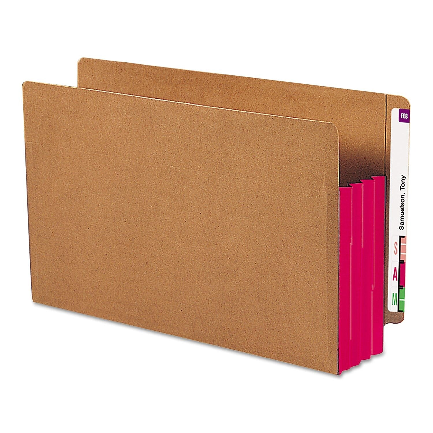 Smead Extra Wide File Pocket, 3.5" Expansion, 15.75" x 9.5", Redrope/Red, 10/Box (74686)