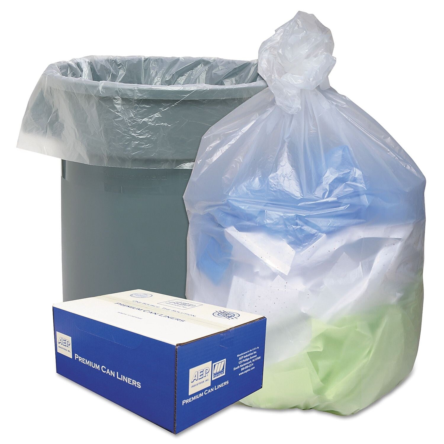 Ultra Plus® Can Liners Trash Bags, 11 microns Thickness, Natural, 33 gal, 500/Carton (WHD4011)