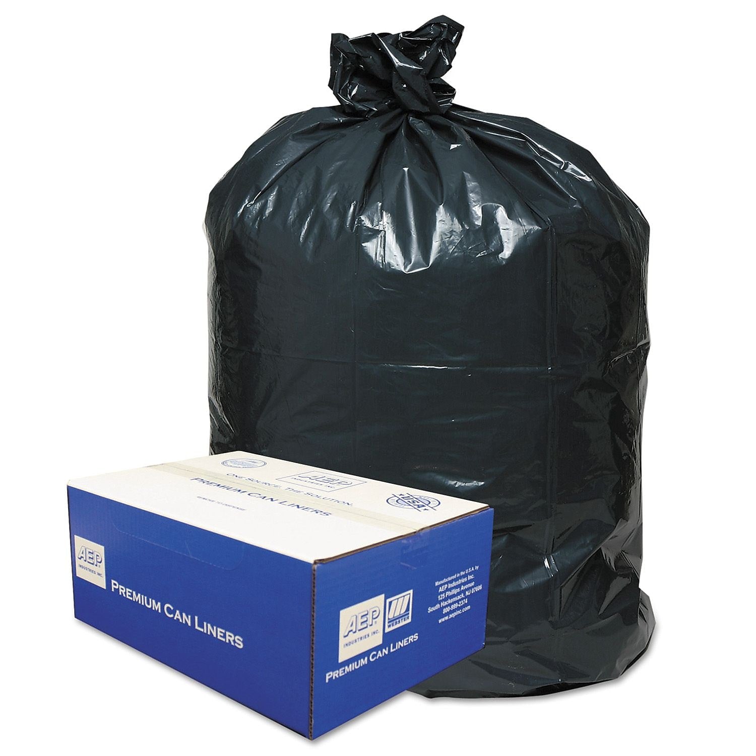 Classic Linear Low-Density Can Liners Trash Bags, 0.71 mil Thickness, Black, 30 gal, 250/Carton (WEBB37)