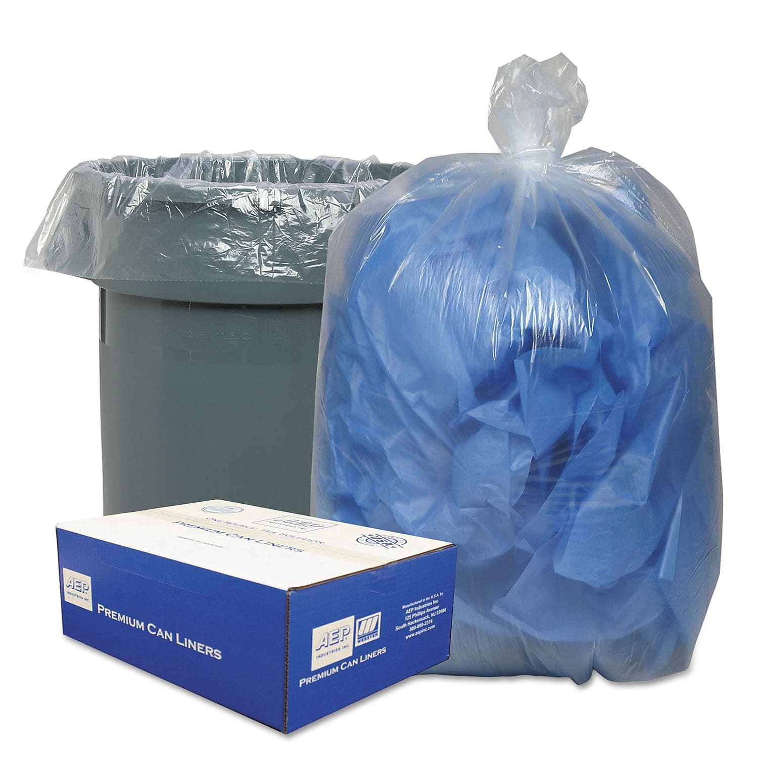Classic Clear Linear Low-Density Can Liners Trash Bags, 0.9 mil Thickness, Clear, 60 gal, 100/Carton (WEBBC60)