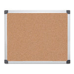 MasterVision® Value Cork Bulletin Board with Aluminum Frame, 24" x 36", Silver (BVCCA031170)