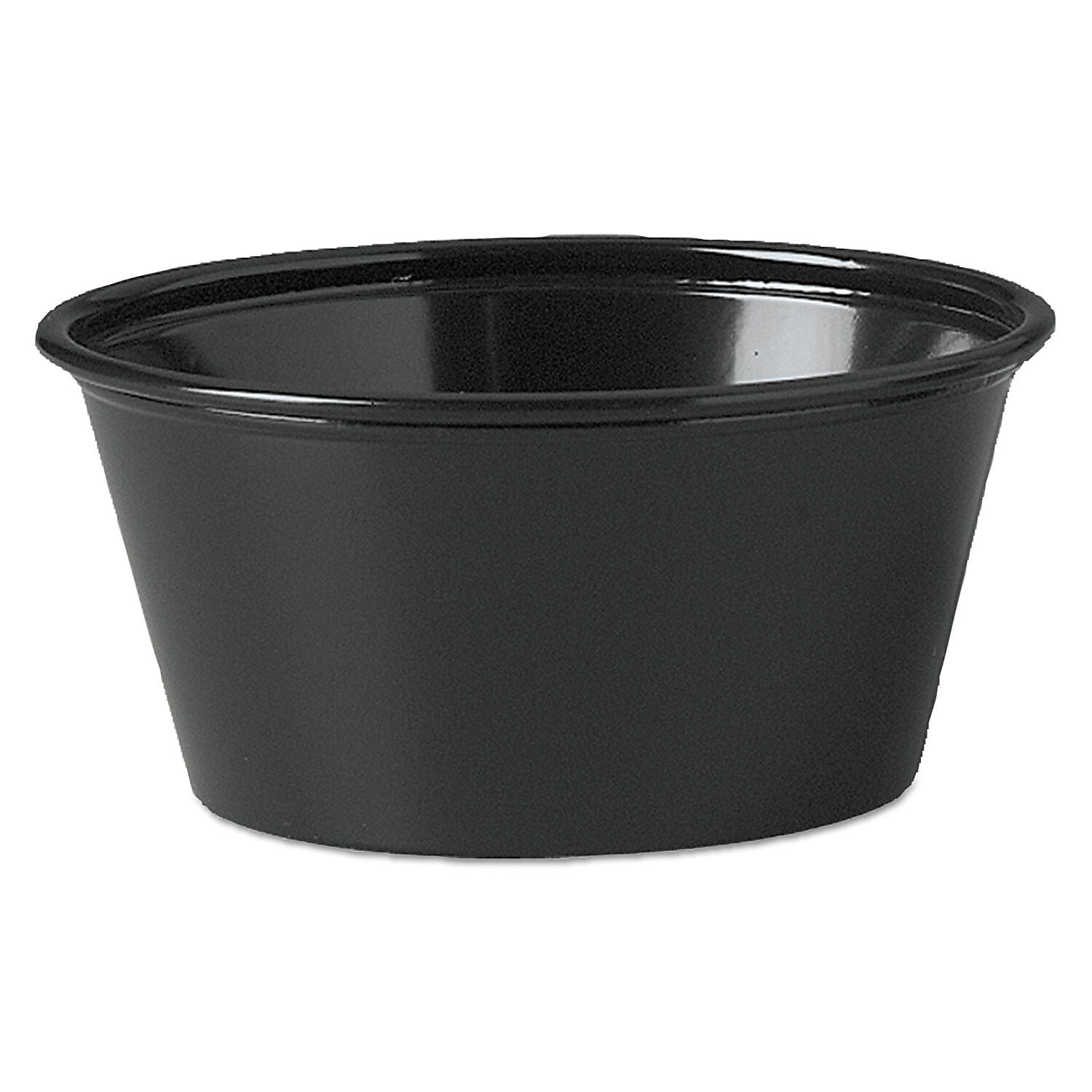 Solo Cup Company Polystyrene Portion Cups, 3.25 oz, Black, 2500/Carton (DCC P325E-0001)