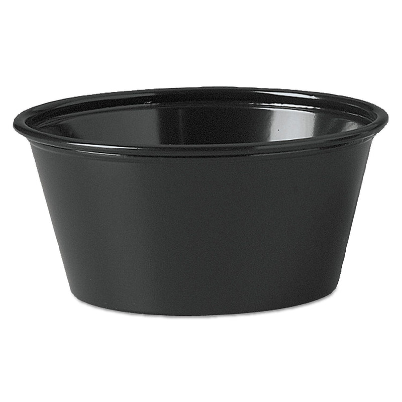 Solo Cup Company Polystyrene Portion Cups, 3.25 oz, Black, 2500/Carton (DCC P325E-0001)