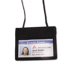 Advantus ID Badge Holders With Convention Neck Pouch, Black, 4" x 2 1/4", 12/Pack (75452)