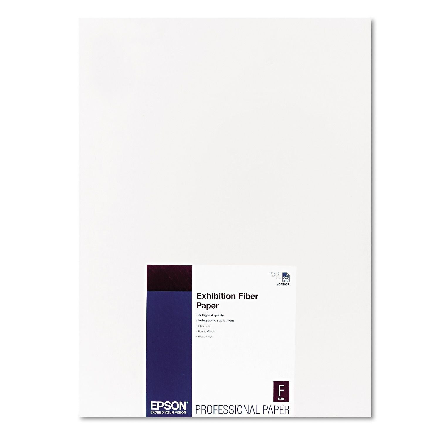 Epson® Exhibition Fiber Paper, 13 x 19, White, Each (S045037)