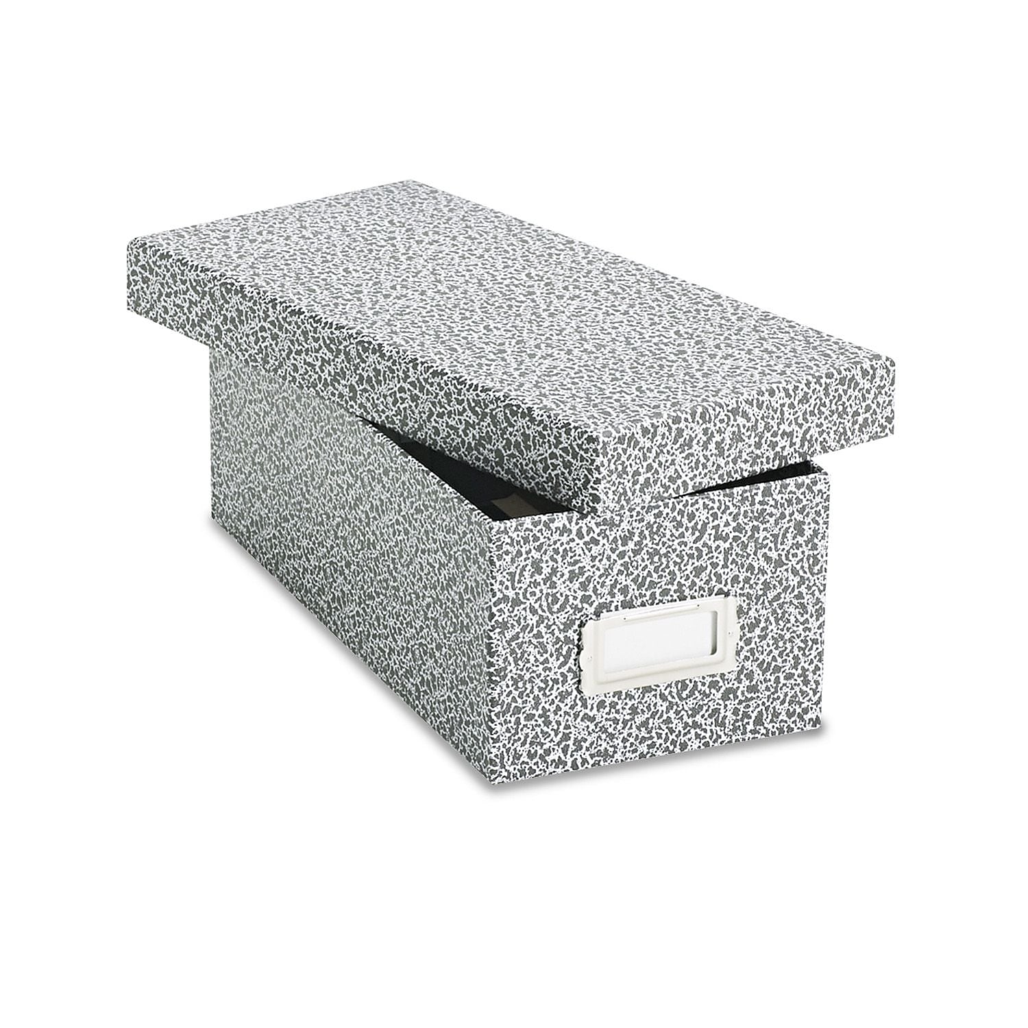 Oxford Reinforced Board Card File with Lift-Off Cover, 3" x 5", 1200-Capacity, Black, 4 1/4"H x 12"W x 5 5/8"D (40588)