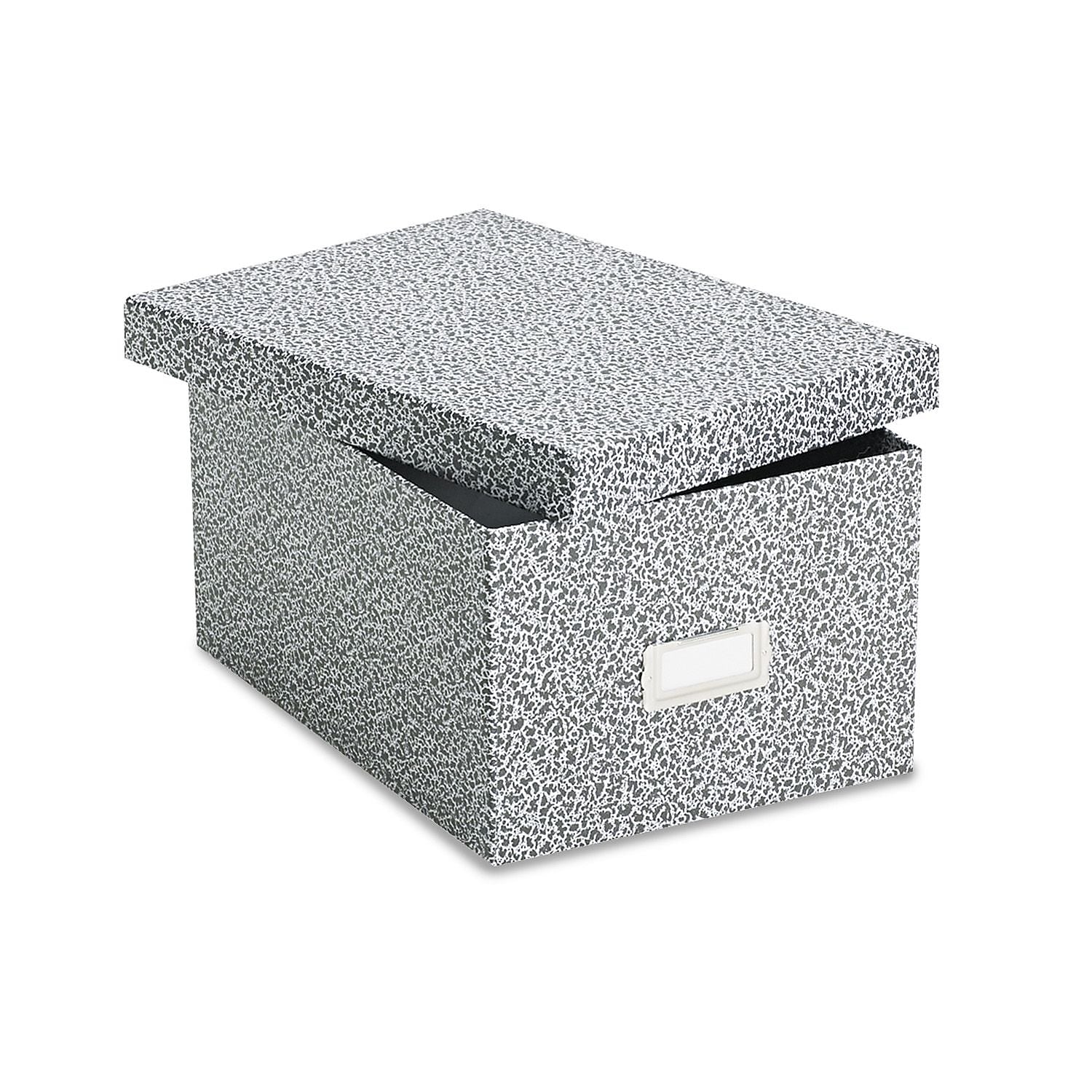 Oxford® Reinforced Board Card File with Lift-Off Cover, 5" x 8", 1200-Capacity, Black (40590)