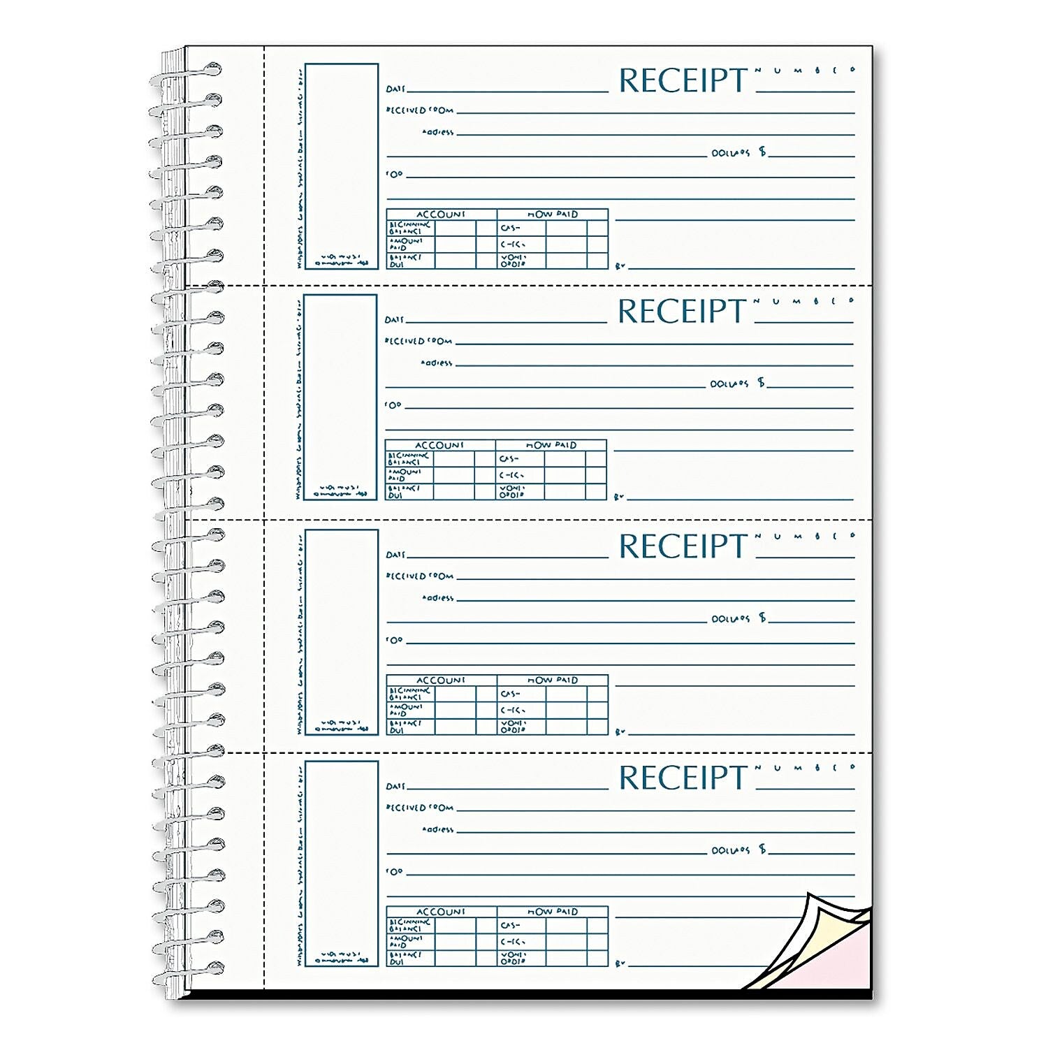 Rediform Money Receipt Book, 2 3/4" x 7", Carbonless, 120 Sets/Book (S16444WCL)