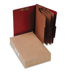 ACCO Pressboard Classification Folders, Top Tab, Earth Red, 10/Box (A7016038)