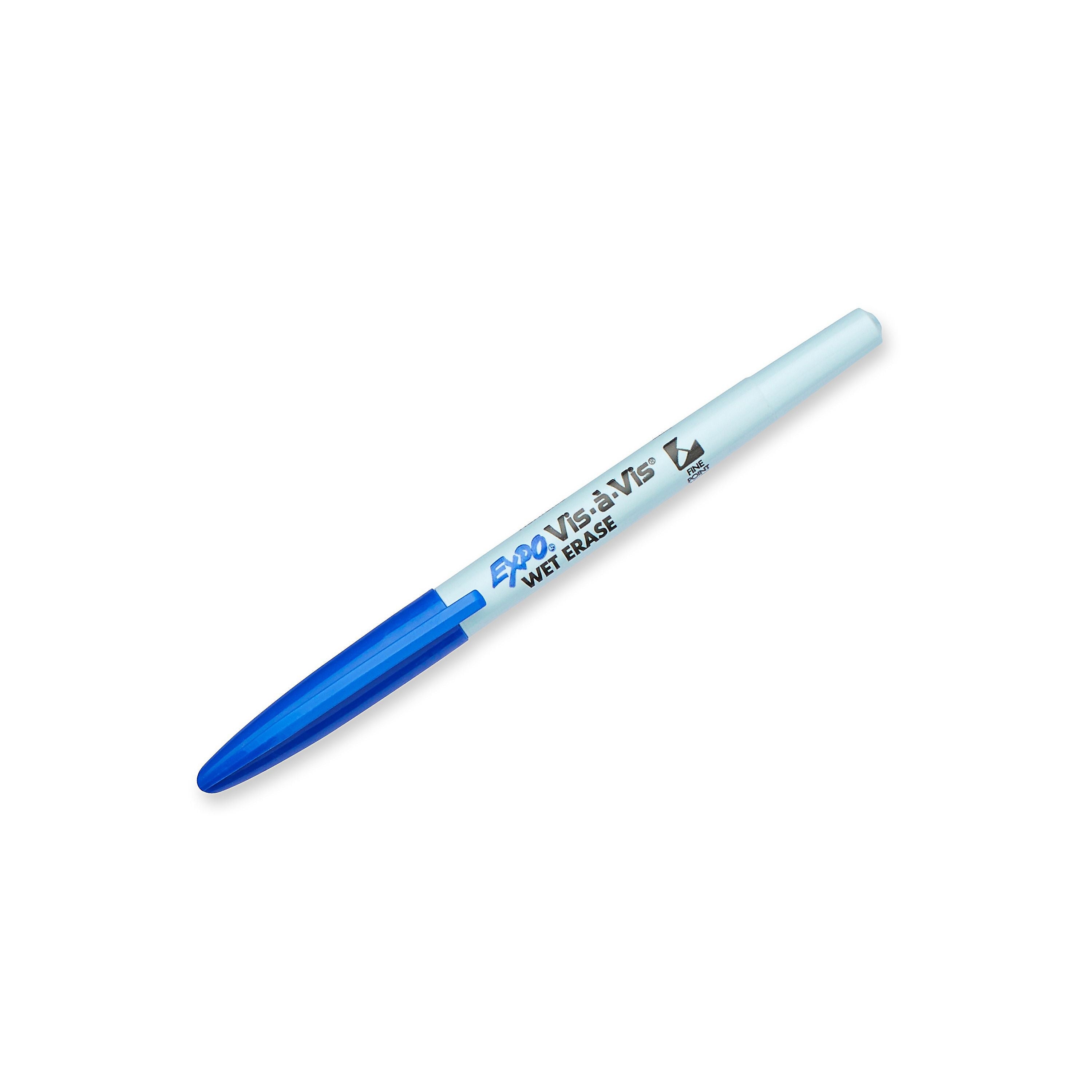 Expo Vis-a-Vis Dry Erase Marker, Fine Tip, Blue Ink, 144/Carton (16003)