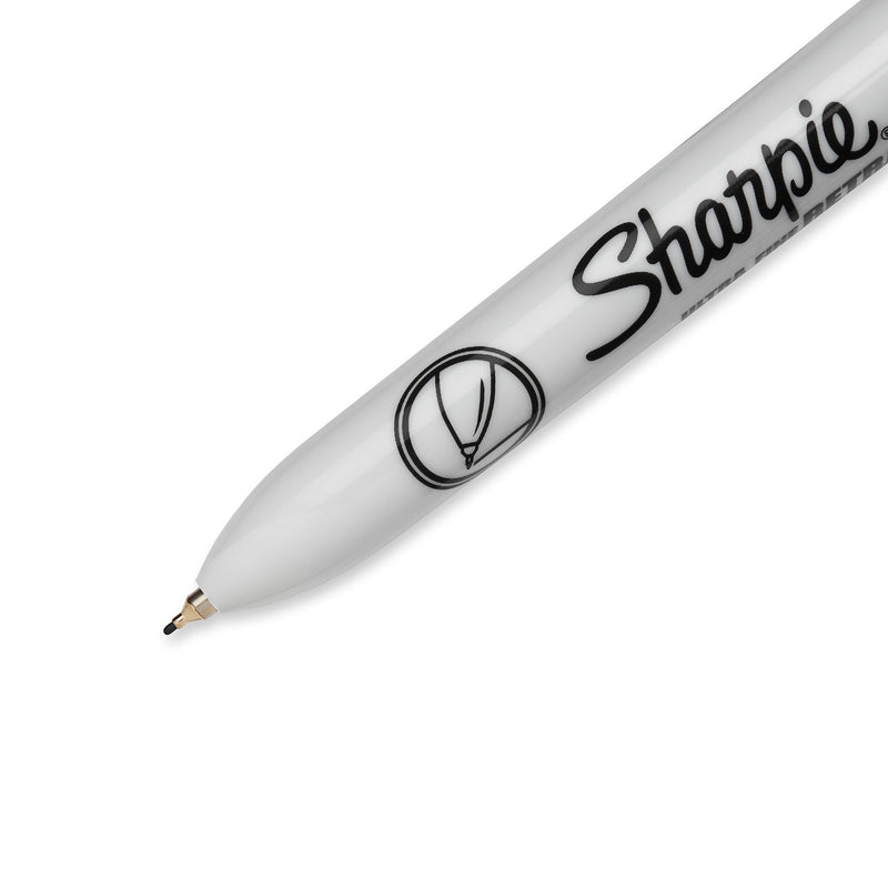 Sharpie Retractable Permanent Marker, Ultra Fine Tip, Black, 12/Pack (1735790)