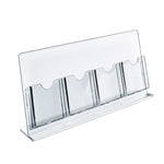 Azar Brochure Holder, 17.5" x 8.5", Vertical, Table Top, Clear, Acrylic, 2/Pack (222978-2 PACK)