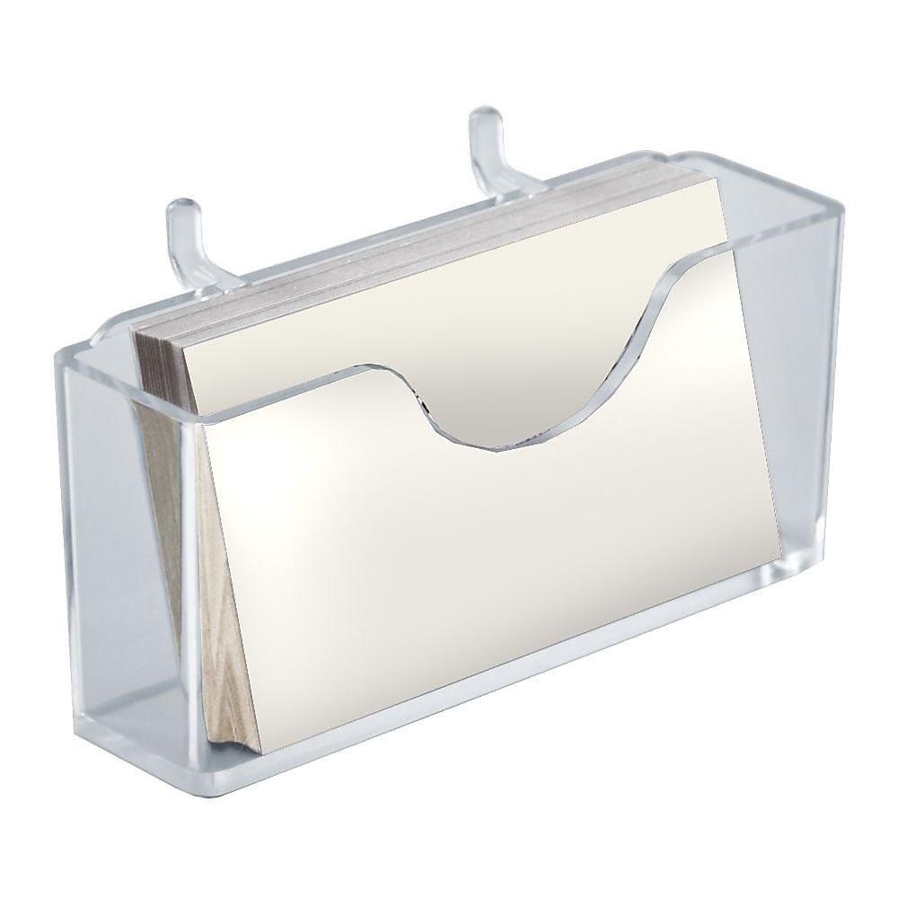 Azar Card Holder, 4.125" x 2", Horizontal, Desktop/Wall, Clear, Acrylic, 10/Pack (252008-10PK )