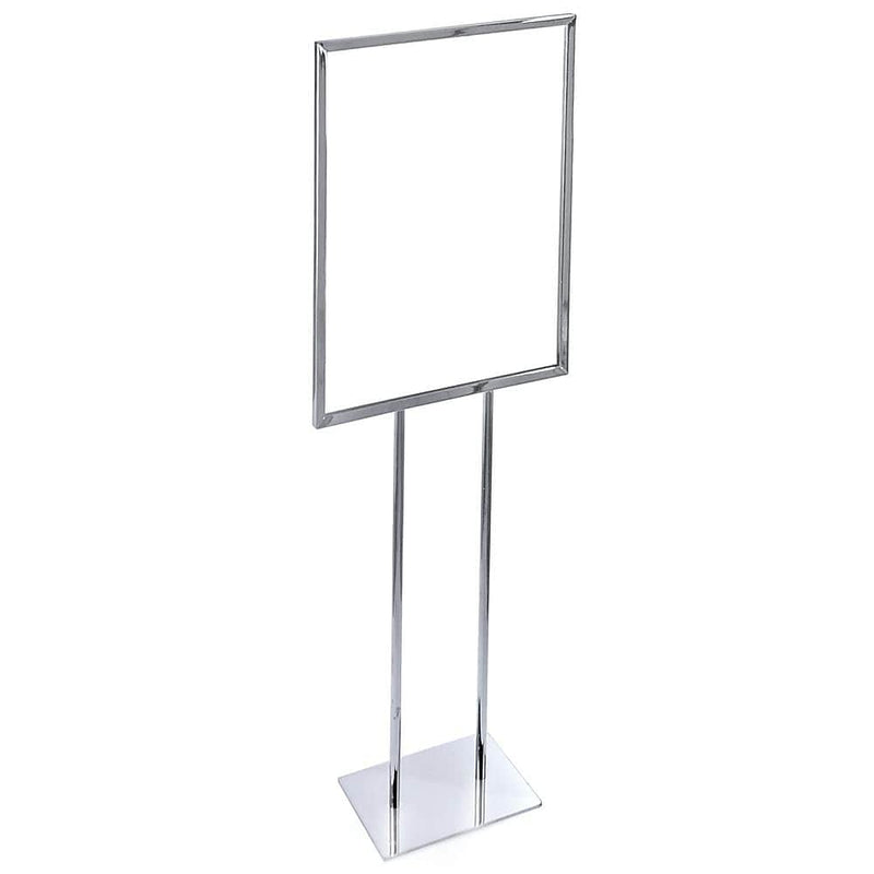 Azar Easel Holder, 22" x 60", Vertical, Freestanding, Silver, Metal (300702)