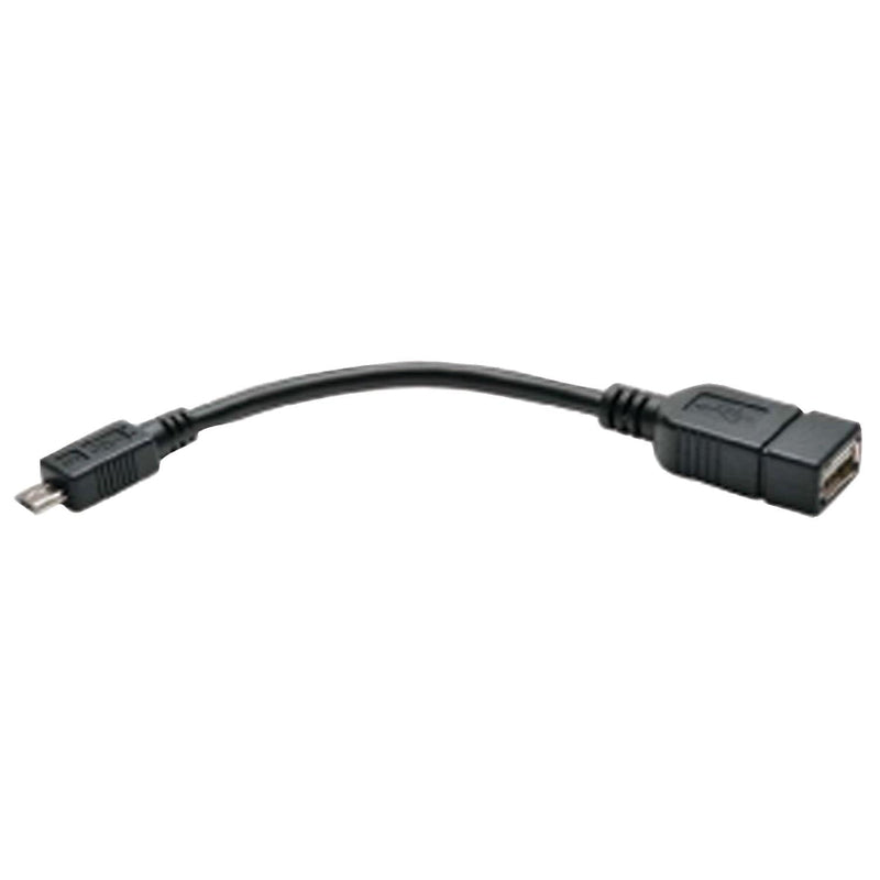 Tripp Lite 6" USB-A to Micro USB OTG Host Adapter Cable, Female to Male, Black (TRPU05206N)