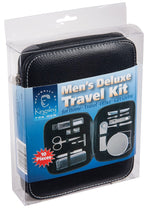 Kingsley 10-Piece Leather Toiletry Bag Kit, Black (KM-32)