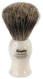Kingsley for Men Pure Badger Bristle Shave Brush-Faux Ivory Handle