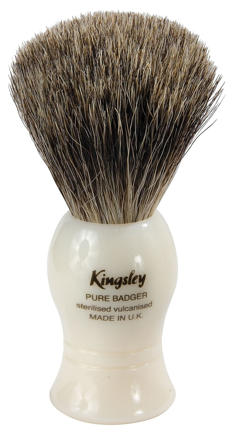 Kingsley for Men Pure Badger Bristle Shave Brush-Faux Ivory Handle