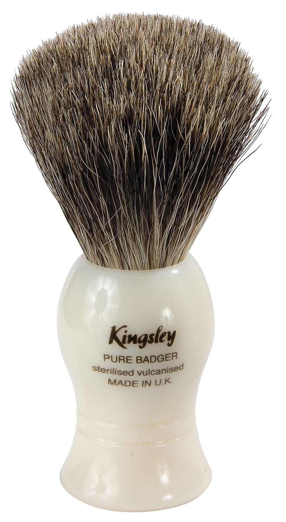 Kingsley for Men Pure Badger Bristle Shave Brush-Faux Ivory Handle