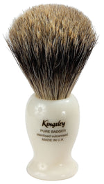Kingsley for Men Pure Badger Bristle Shave Brush-Faux with Ivory Handle