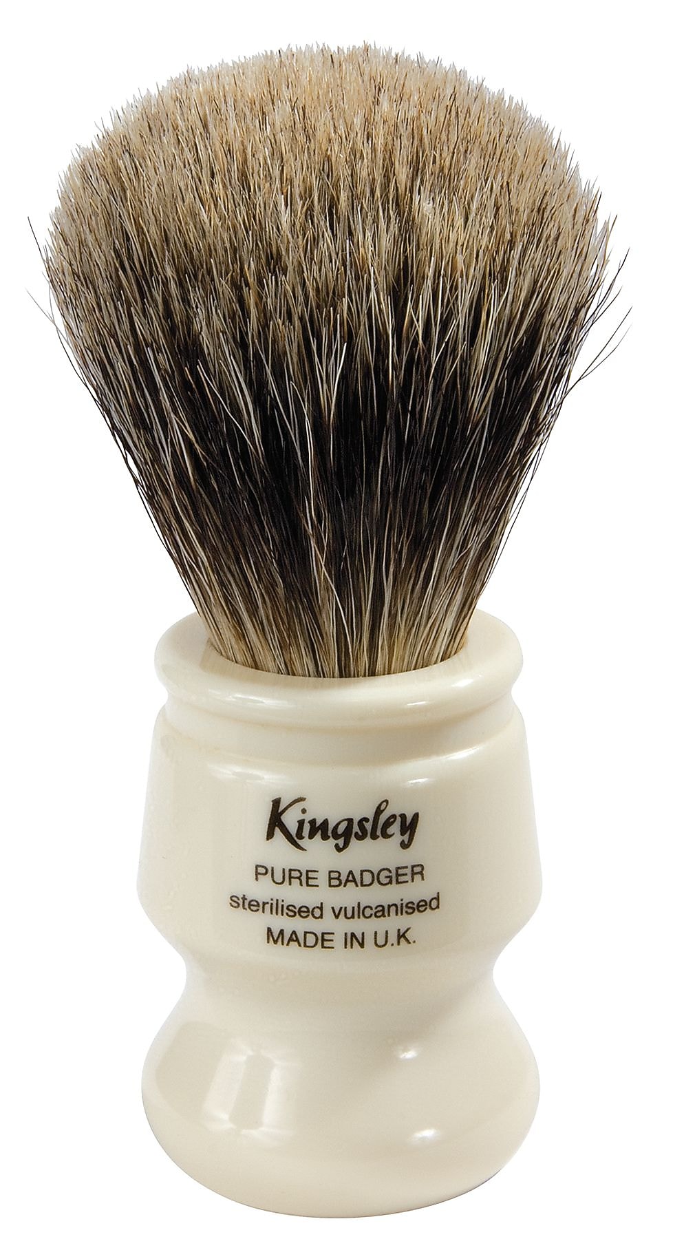 Kingsley for Men Pure Badger Bristle Shave Brush-Faux Ivory Handle (SB-8012)