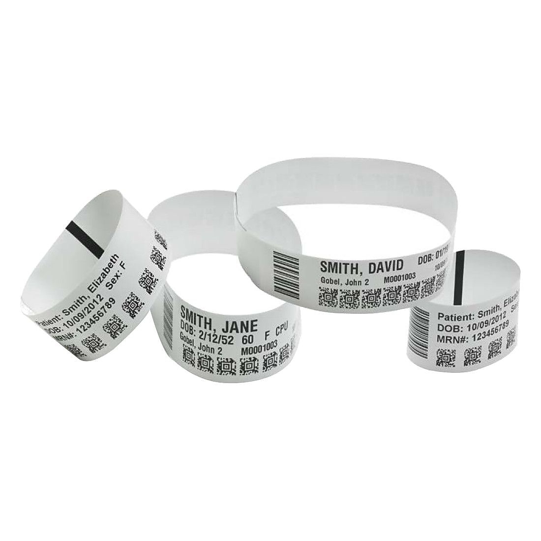 Zebra Z-Band Permanent Adhesive Direct Thermal Wristband for HC100 Printer, White, 300 Labels/Roll, 6 Rolls/Box (10015358K)