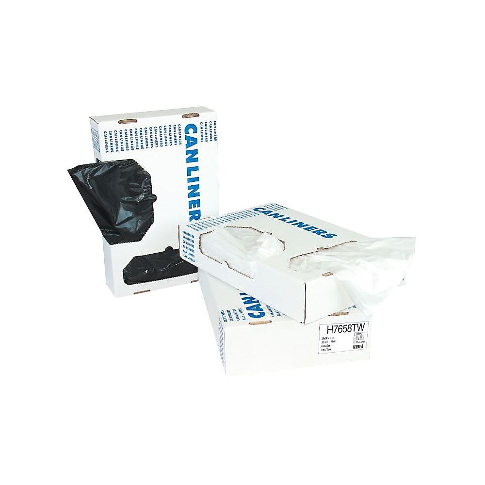 Unisan Heritage Bag Linear Low-Density Can Liners , Clear , 33gal , 250/Carton