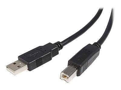 StarTech 15 ft. USB 2.0 A to B Cable, Male to Male, Black (USB2HAB15)