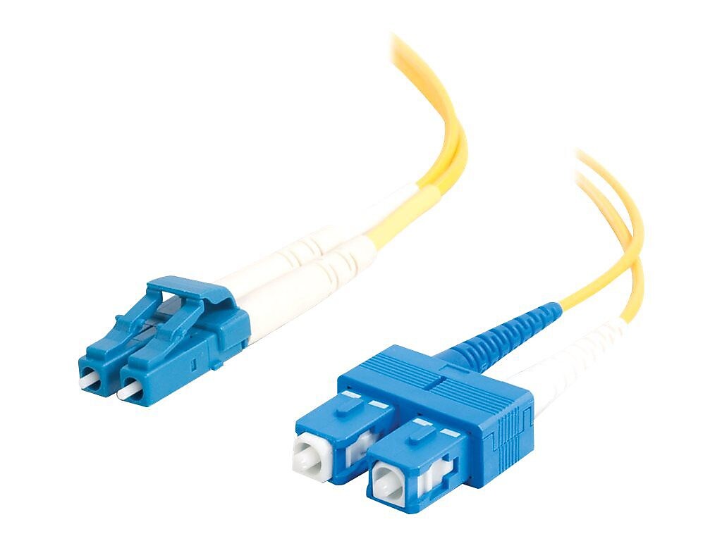 2m LC-SC 9/125 OS1 Duplex Singlemode PVC Fiber Optic Cable - Yellow